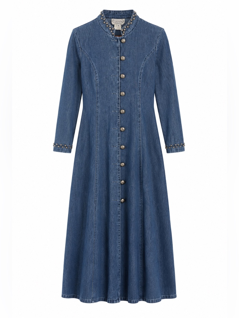 Vintage Stonebridge Petites Studded Denim Maxi